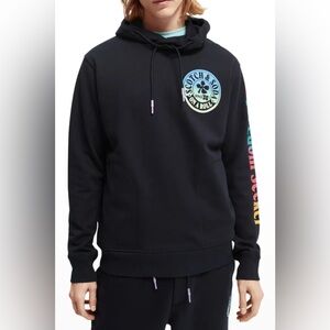 Scotch & Soda Men's Twisted-Hood Graphic Organic Sweatshirt